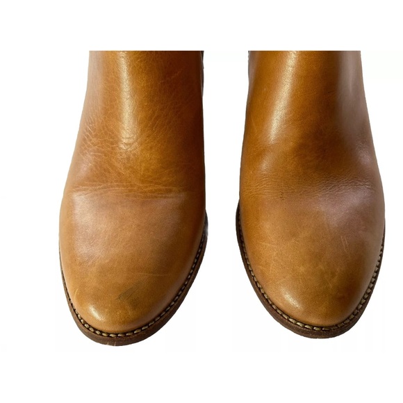 Madewell Womens 7.5 Pull On Chelsea Ankle Bootie Cognac Leather Distress Western - Picture 5 of 12
